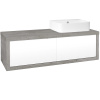 Dreja Umývadlová skriňa STORM SZZ2 120 (umývadlo Joy 3) - D01 Betón / L01 Biela vysoký lesk / Pravé