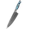 IZMAEL Damaškový kuchynský nôž Akio Chef/Modrá 20.7 cm