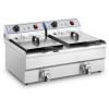 Elektrická dvojitá fritéza - 2 x 16 l - 13 000 W - 400 V - vypúšťací kohútik - Royal Catering RCSF 16DTH