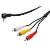 PremiumCord Video + Audio kabel, stereo 3.5mm 4 pinový - 3x CINCH RCA stíněný, M/M, 1,5m kjack4cin