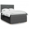 Box spring postel s matrací tmavě šedý 140 x 190 cm textil Šedá 3294359