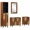 vidaXL 4-dielna súprava kúpeľňového nábytku z masívneho mangového dreva