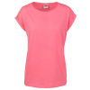 Urban Classics dámske tričko s pČervenáĺženými ramenami TB771 Ružovágrapefruit 5XL
