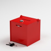 Plexi pokladnička 12x12x12 cm červená farba