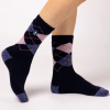 Dámske Heat Holders LITE stredne hrubé ponožky ARGYLE Tmavo Modré