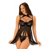 Nočná košieľka OBSESSIVE Elizenes Babydoll čierna S/M