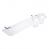 Nimco Kibo - Polička s frézovanými otvormi a pohárikmi, 50 cm, matný plexiglass/chróm Ki X350-58DW-26
