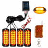 12V LED ORANGE LIGHT DIAĽKOVÉ 4x VÝSTRAŽNÉ SVIETIDLÁ STROBOSKOP POMOC ODŤAHOVKA