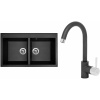 Set Sinks (dřez Amanda 860 DUO Metalblack 74 + baterie Mix 35 Metalblack 74) TLA860DM3574