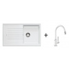 Blanco SET 10-D 24 drez silgranit ZIA 5 S 86x50 cm Biely+batéria Mida-S Biela 520515+521457