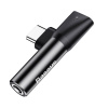Audio adaptér Baseus USB-C na mini jack 3,5 mm + USB-C (čierny) 14445