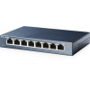 Gigabit Switch TP-LINK TL-SG108 . 8-port 10/100/10000M, 8x 10/100/1000M RJ45 ports, supports GMP Snooping, Metal case
