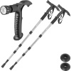 Turistické palice so svetlom strieborné 2ks (Sada dvoch trekingových palíc skladacích)