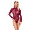 Cottelli - priesvitné čipkované body bordová