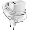 SET RÝCHLA NABÍJAČKA SIEŤOVÁ USB -C USB-A + KABEL TYPE C PD65W 3000mA