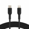 BELKIN BOOST Charge Braided odolný opletený nabíjací a dátový kábel USB-C/Lightning - MFi na iPhone/iPad/iPod/AirPods - 1 m - čierny CAA004bt1MBK - možnosť vrátiť tovar ZADARMO do 30tich dní