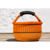 Hammershus Fairtrade Guľatý bolga košík premium z Ghany, rôzne farby, 20 cm Barva: Oranžová