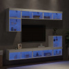 zahrada-XL 8-dielne TV nástenné skrinky s LED biele kompozitné drevo 3216668