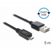 USB kábel - microUSB typ B Delock 83369 5 m (83369)