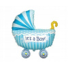 Balón KOČÍK baby shower pre chlapca 61 cm