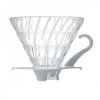 Hario Dripper V60-02 skleněný (VDG-02W), čirá/bílá (Skleněný dripper Hario VDG-02W, na 4 šálky)