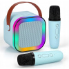 Extralink Kids Mini Karaoke LED Speaker 2x Mic Modrý | Karaoke set | reproduktor, 2x mikrofón, Bluetooth, AUX, slot na SD kartu, RGB osvetlenie