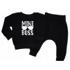 Teplaková súprava - Domisia Detská skladovacia súprava Veľkosť 110 biela, čierna (Mikina Mini Boss Tracksuit Mini Boss + nohavice 110)