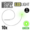 Green Stuff World LEDs GREEN light - 1mm / LED diódy ZELENÁ - 1 mm 10ks