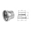 Karl převlečné napojení kouřovodu na keramický komín - po vodě, pro Schiedel, CIKO a jiné, 200mm / 200mm (síla 1mm) - nerez