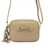 Luka 20-040 béžová dámska kožená kabelka 21 x 15,5 x 8 cm