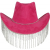 Guirca Ružový kovbojský klobúk s kamienkami