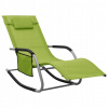 Záhradné lehátko - Vidaxl Deckchair, textilene, zelený šedý materiál (Vidaxl Deckchair, textilene, zelený šedý materiál)