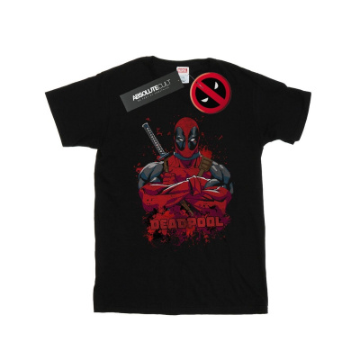 Marvel - Dámske tričko "Deadpool Pose Splat" BI20896 (XL) (Čierna)