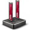AXAGON ADSA-M2C, USB-C 3.2 Gen 2 - 2x M.2 NVMe SSD CLONE MASTER dokovací stanice
