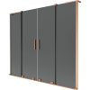 Mexen Velar L Duo, 2-krídlová posuvná vaňová zástena 170 x 150 cm, 8mm šedé sklo, medená matná, 896-170-003-42-65