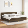 vidaXL Boxspring posteľ s matracom tmavohnedá 200x200 cm látka - Hnedá - 9099-150871