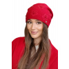 Kamea Červená dámska zimná čiapka s kvietkami Kamea Naila, Veľkosť uni, Farba červená