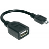 Delock Adaptér USB microUSB samec > USB 2.0 samica OTG 18 cm flexibilný husí krk (83293) 83293