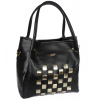 Moderní kabelka do ruky i na rameno černá se zlatými doplňky S778 GROSSO