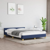 vidaXL Posteľný rám s čelom bez matraca modrý 140x190 cm látka - Modrá - 22824-164333