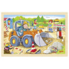 Goki Drevené puzzle Na stavbe, 24 dielikov
