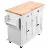 Kuchynský vozík 1100x450x825MM 136KG Pojme 2 zásuvky a 4 dvere skrinky