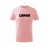 Gamer nápis - Tričko detské bavlnené - 104-110cm / 3-4 roky ( Ružová )