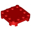66792 Red Plate, Modified 4 x 4 with Rounded Corners and 4 Feet (Červená deska, modifikovaná 4 x 4 se zaoblenými rohy a 4 nožičkami)