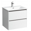 Laufen PALACE umyv.skrinka 60x45cm+umývadlo Slim,2 zásuvky,úchyty tmavý hliník,Biela Matná H8617022601041