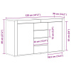 vidaXL Servírovacia skriňa Dub Sonoma Inžinierske drevo 120 x 36 x 69 cm - Hnedá - 273755-290482