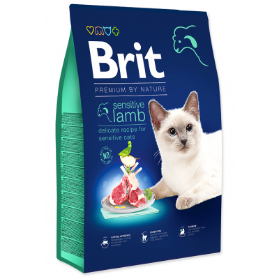 Brit Premium by Nature granuly Cat Sensitive jahňa 8 kg