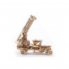 3D mechanické puzzle Ugears Truck UGM-11 s rebríkom 537 ks - hnedé