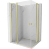 Mexen Mist L Duo, 2-krídlový sprchový kút 115 x 110 cm, číre sklo, zlatá matná, 8A4L-115-110-55-00