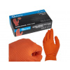 Nitrilové rukavice Solid Grip 3D, pevné, odolné chemikáliím, 50 ks, oranžové, velikost XL - GEKO